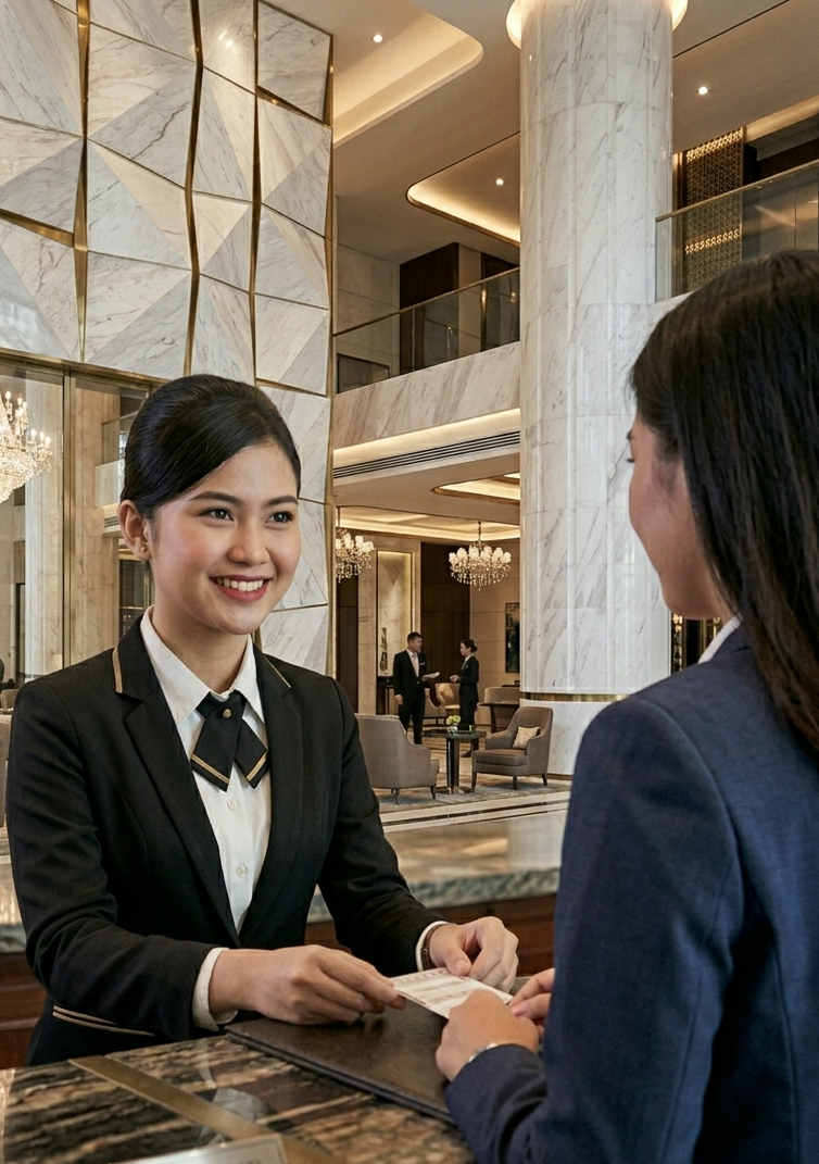 receptionist in Japan